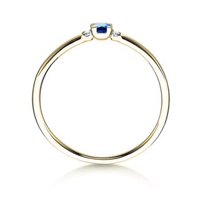 Verlovingsring Vivid Petite in 14K geelgoud met saffier 0,08ct en diamanten 0,02ct