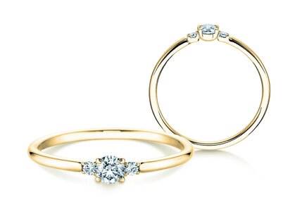 Verlovingsring Vivid Petite Diamond in 14K geelgoud met diamanten 0,20ct G/SI