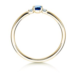 Verlovingsring Vivid Petite in 14K geelgoud met saffier 0,16ct en diamanten 0,04ct