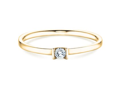 Verlovingsring Love in 14K geelgoud met diamant 0,07ct G/SI