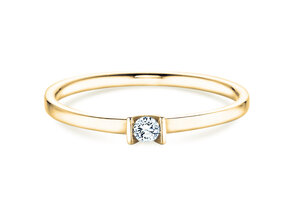 Verlovingsring Love in 14K geelgoud met diamant 0,07ct G/SI