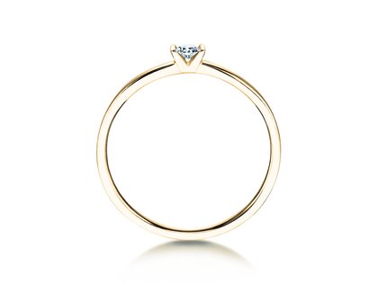 Verlovingsring Love in 14K geelgoud met diamant 0,07ct G/SI