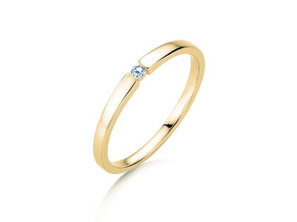 Verlovingsring Infinity Petite in 14K geelgoud met diamant 0,03ct