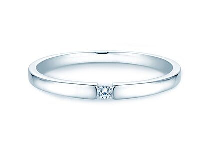 Verlovingsring Infinity Petite in 14K witgoud met diamant 0,03ct G/SI