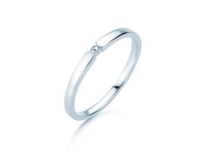 Verlovingsring Infinity Petite in 14K witgoud met diamant 0,03ct G/SI