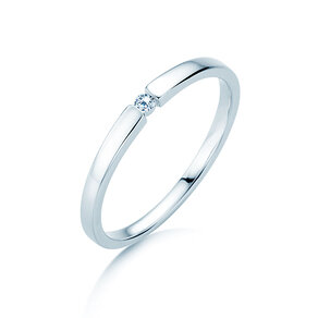 Verlovingsring Infinity Petite in 14K witgoud met diamant 0,03ct G/SI