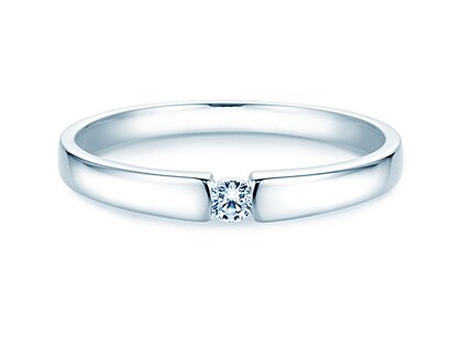 Verlovingsring Infinity Petite in 14K witgoud met diamant 0,06ct G/SI