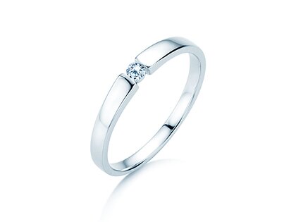 Verlovingsring Infinity Petite in 14K witgoud met diamant 0,06ct G/SI