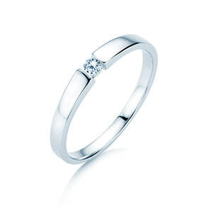 Verlovingsring Infinity Petite in 14K witgoud met diamant 0,06ct G/SI