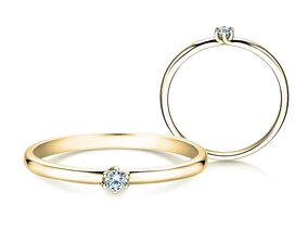 Verlovingsring Melody in 9K geelgoud met diamant 0,05ct G/SI
