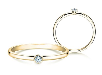 Verlovingsring Melody in 14K geelgoud met diamant 0,07ct G/SI