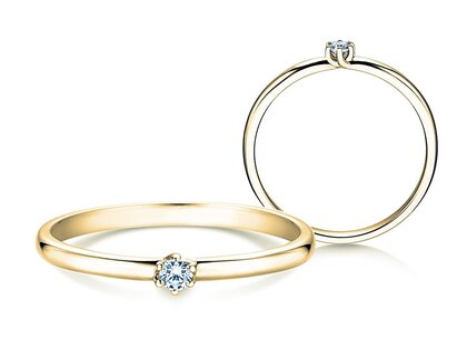 Verlovingsring Melody in 14K geelgoud met diamant 0,07ct H/SI