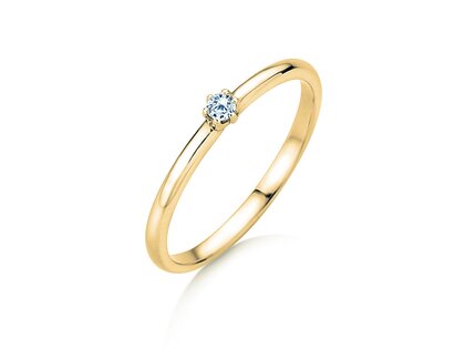Verlovingsring Melody in 14K geelgoud met diamant 0,07ct H/SI