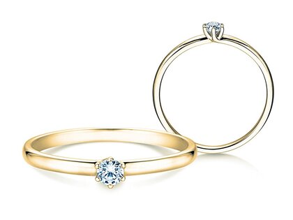 Verlovingsring Melody in 14K geelgoud met diamant 0,10ct H/SI