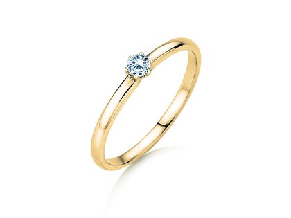 Verlovingsring Melody in 14K geelgoud met diamant 0,10ct H/SI