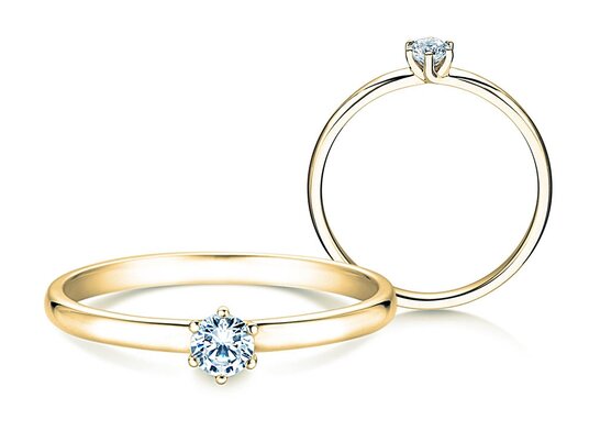 Verlovingsring Melody in 14K geelgoud met diamant 0,15ct H/SI