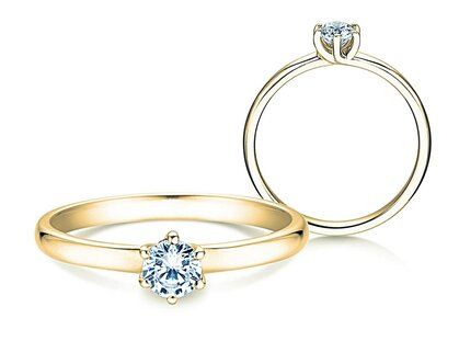 Verlovingsring Melody in 18K geelgoud met diamant 0,40ct G/VS
