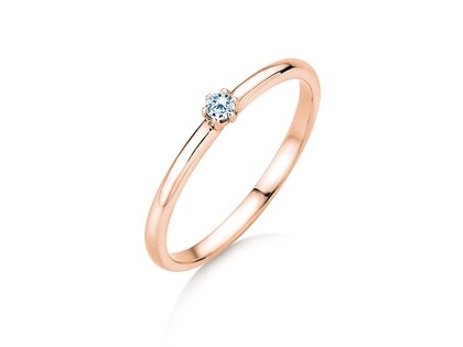 Verlovingsring Melody in 9K roségoud met diamant 0,05ct H/SI