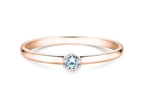 Verlovingsring Melody in 14K roségoud met diamant 0,10ct G/SI