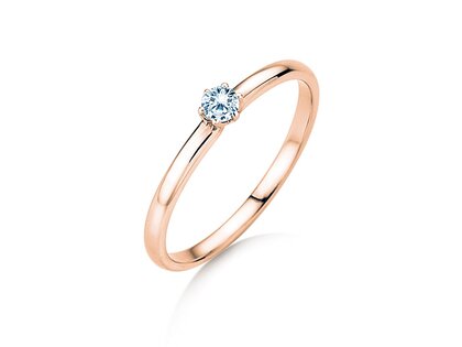 Verlovingsring Melody in 14K roségoud met diamant 0,10ct G/SI