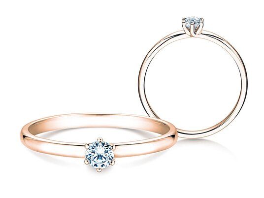 Verlovingsring Melody in 9K roségoud met Lab-grown diamant 0,15ct E/VS