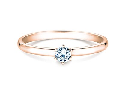 Verlovingsring Melody in 18K roségoud met diamant 0,15ct D/IF