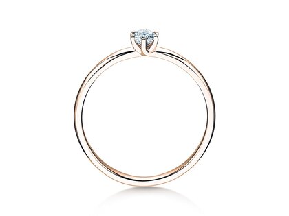 Verlovingsring Melody in 18K roségoud met diamant 0,15ct D/IF