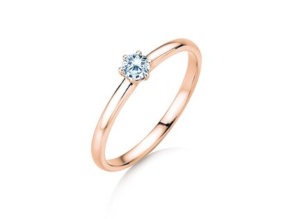 Verlovingsring Melody in 18K roségoud met diamant 0,15ct D/IF