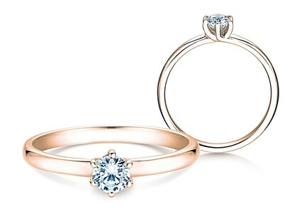 Verlovingsring Melody in 18K roségoud met diamant 0,40ct G/VS