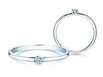 Verlovingsring Melody in 9K witgoud met diamant 0,05ct G/SI