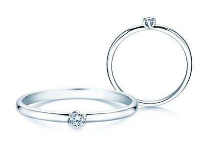 Verlovingsring Melody in 9K witgoud met diamant 0,05ct G/SI