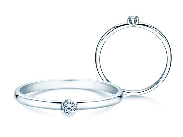 Verlovingsring Melody in zilver 925/- met diamant 0,05ct G/SI