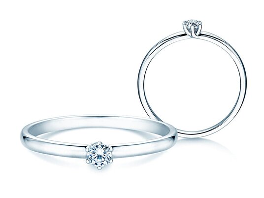 Verlovingsring Melody in 14K witgoud met diamant 0,10ct H/SI