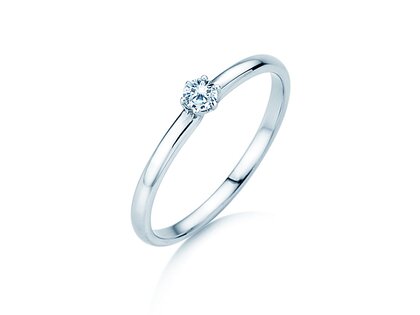Verlovingsring Melody in 14K witgoud met diamant 0,10ct G/SI
