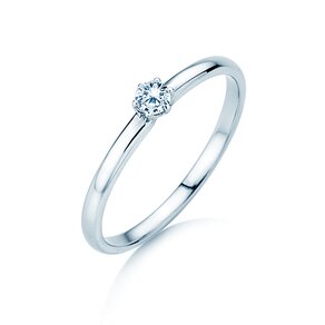 Verlovingsring Melody in 14K witgoud met diamant 0,10ct G/SI