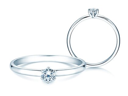 Verlovingsring Melody in 14K witgoud met diamant 0,20ct G/SI