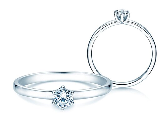 Verlovingsring Melody in 9K witgoud met diamant 0,25ct H/SI