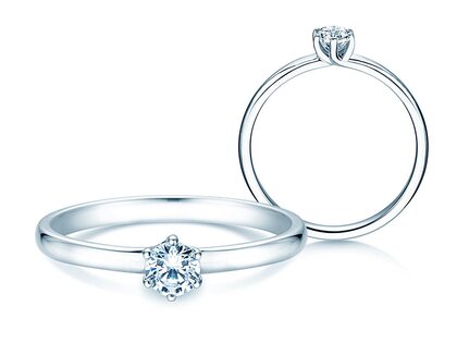 Verlovingsring Melody in 9K witgoud met diamant 0,25ct H/SI