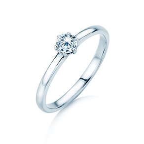 Verlovingsring Melody in 9K witgoud met diamant 0,25ct H/SI