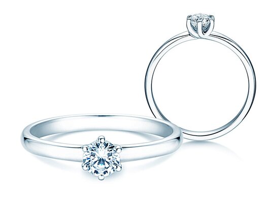 Verlovingsring Melody in 9K witgoud met diamant 0,50ct H/SI