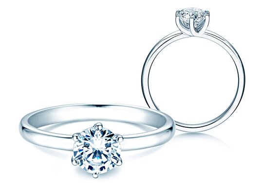 Verlovingsring Melody in 9K witgoud met diamant 1,00ct H/SI