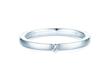 Verlovingsring Infinity in 14K witgoud met diamant 0,03ct H/SI
