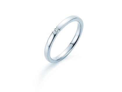 Verlovingsring Infinity in 14K witgoud met diamant 0,03ct H/SI