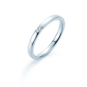 Verlovingsring Infinity in 14K witgoud met diamant 0,03ct H/SI