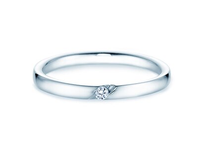Verlovingsring Italic in zilver 925/- met diamant 0,03ct G/SI