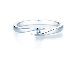 Verlovingsring Twist in zilver 925/- met diamant 0,03ct H/SI