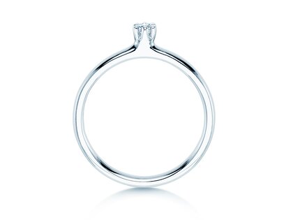 Verlovingsring Classic 6 in 14K witgoud met diamant 0,05ct H/SI