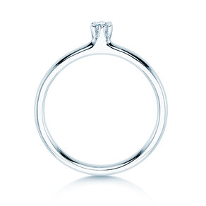 Verlovingsring Classic 6 in 14K witgoud met diamant 0,05ct H/SI
