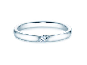 Verlovingsring Italic in 14K witgoud met diamant 0,05ct H/SI