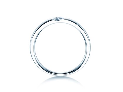 Verlovingsring Italic in 14K witgoud met diamant 0,05ct H/SI